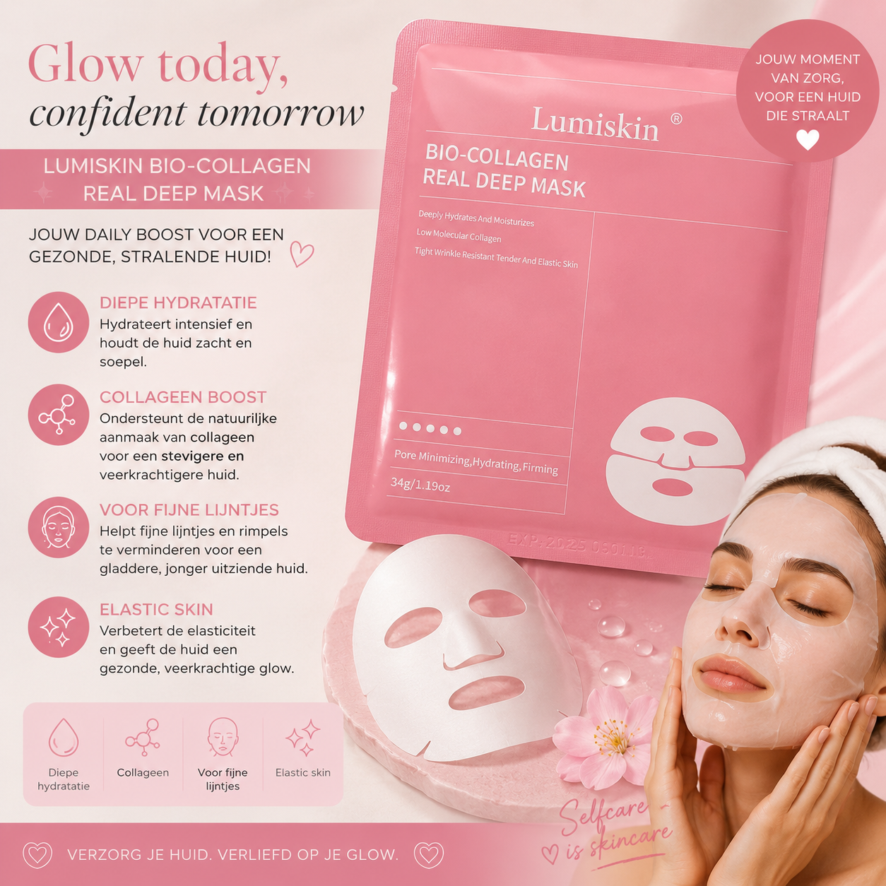 Collageen Lifting masker voor een GLOWY en STRAKKER HUID - Image 4