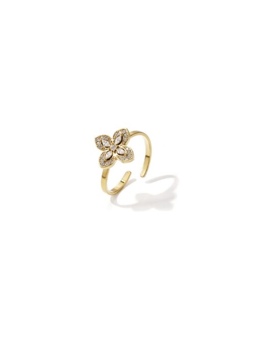 Statement ring met witte diamantjes