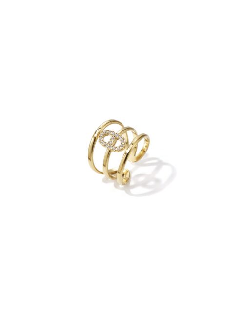 3 laagse ring met diamantjes
