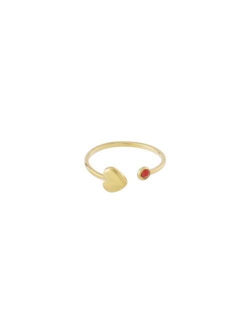 Ring met rood steentje